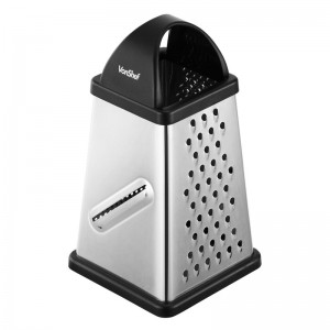 VonShef Stainless Steel 4 Sided Grater with Collection Box and Lid VNSH1000
